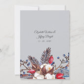 Invitation Russe hiver Coton Rouge Berries Arché Mariage (Dos)