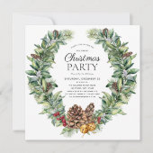 Invitation Russe Hiver Fir Cone Wreath Fête (Devant)