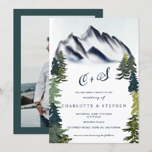 Invitation Russe hiver montagnes forêt mariage photo