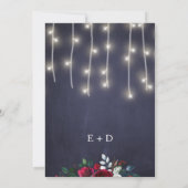 Invitation Russe Hiver Rouge Bourgogne Marine Mariage Floral (Dos)