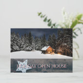 Invitation Russe Holiday Open House Cabine de neige (Debout devant)