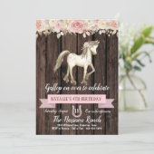 Invitation Russe Horse Aquarelle Fleur Pony fête d'anniversai (Debout devant)