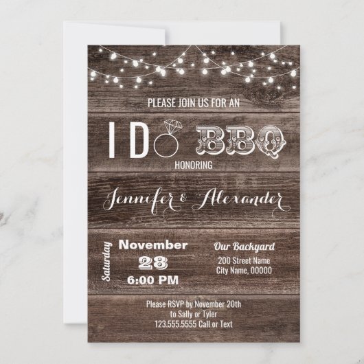 Invitation Russe I Do BBQ Mariage Engagement Party (Devant)