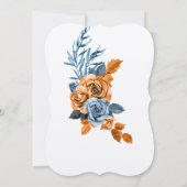 Invitation Russe Indigo rouille Floral Aquarelle Boho Mariage (Dos)