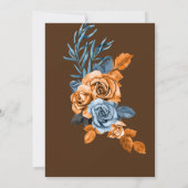Invitation Russe Indigo rouille Floral Chic Moderne Boho Mari (Dos)