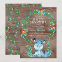 Russe Jungle Blue Rhinoceros Baby shower garçon