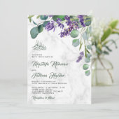 Invitation Russe Lavande Eucalyptus Marbre Mariage islamique (Debout devant)