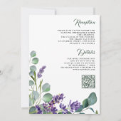 Invitation Russe Lavender Eucalyptus QR Code Mariage (Dos)