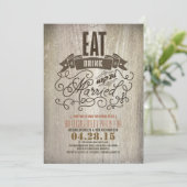 Invitation Russe manger boire et être marié fiançailles (Debout devant)