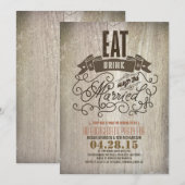 Invitation Russe manger boire et être marié fiançailles (Devant / Derrière)