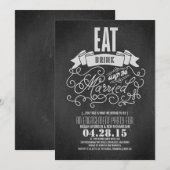 Invitation Russe manger boire et être marié fiançailles (Devant / Derrière)