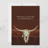 Invitation Russe Mariage Brown Western Bull Skull Pays (Dos)