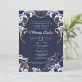 Invitation Russe Marine Bleu Ouest Charro Quinceanera (Debout devant)