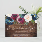 Invitation Russe Marine Bourgogne Brunch & Fête des mariées B (Debout devant)