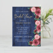 Invitation Russe Marine et Fête des mariées d'aquarelle de Bo (Debout devant)