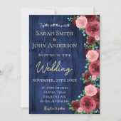 Invitation Russe Marine et Mariage de automne d'aquarelle de (Devant)