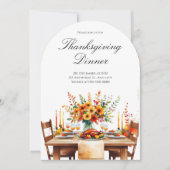 Invitation Russe Merci Thanksgiving Party (Devant)