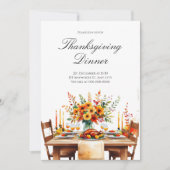 Invitation Russe Merci Thanksgiving Party (Devant)