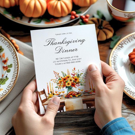 Invitation Russe Merci Thanksgiving Party