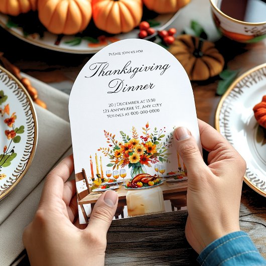 Invitation Russe Merci Thanksgiving Party
