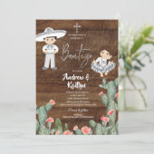 Invitation Russe Mexicaine Argent Charro Garçon fille Twin Ba (Debout devant)