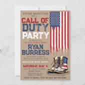 Invitation Russe Militaire US Drapeau Déploiement Parti d'adi (Devant)