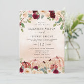 Invitation Russe moderne Citrouille Mariage de automne de pay (Debout devant)