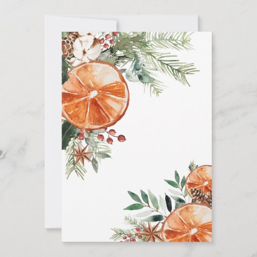 Invitation Russe moderne Orange Citrus Noël fête (Dos)