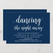 Invitation Russe moderne, scénario bleu marine, Partie d'enga (Devant / Derrière)