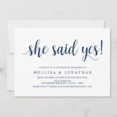 Invitation Russe moderne, scénario bleu marine, Partie d'enga (Devant)