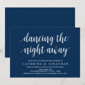 Invitation Russe moderne, scénario bleu marine, Partie d'enga (Devant / Derrière)