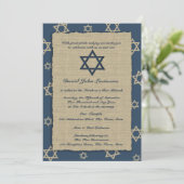Invitation Russe Navy Blue Bar Mitzvah (Debout devant)