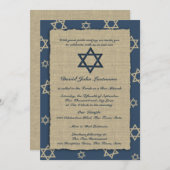 Invitation Russe Navy Blue Bar Mitzvah (Devant / Derrière)