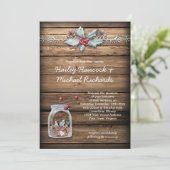 Invitation Russe Noël Holly Feuilles Berries Mason Jar (Debout devant)