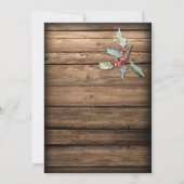 Invitation Russe Noël Holly Feuilles Berries Mason Jar (Dos)