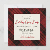 Invitation Russe Noël Rouge Plaid Holiday Open House (Devant)