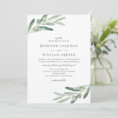 Invitation Russe Olive Tree Aquarelle Botaniques Mariage (Debout devant)