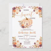 Invitation Russe Orange Citrouille Floral House Party (Devant)