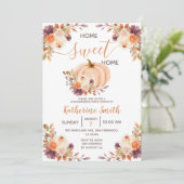 Invitation Russe Orange Citrouille Floral House Party (Debout devant)