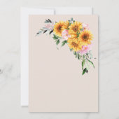 Invitation Russe Oval Mariage rose Tournesol rose (Dos)