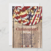 Invitation Russe Patriotique Rouge Bleu Bleu Anniversaire (Devant)