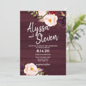 Invitation Russe Pays Bourgogne Floral Mariage (Debout devant)