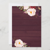 Invitation Russe Pays Bourgogne Floral Mariage (Dos)