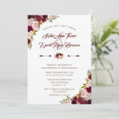 Invitation Russe Pays Bourgogne Marsala Mariage Floral (Debout devant)