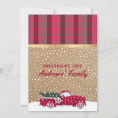 Invitation Russe Pays Camion Rouge Flannel fête de Noël (Dos)