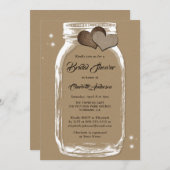 Invitation Russe Pays Kraft papier Mason Jar Fête des mariées (Devant / Derrière)