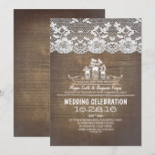 Invitation Russe pays mason jarres en bois dentelle de bois i (Devant / Derrière)