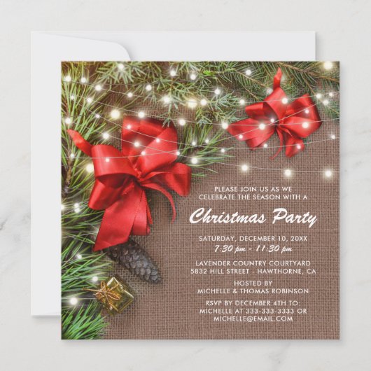 Invitation Russe Pays Noël Bow Fête de Noël (Devant)