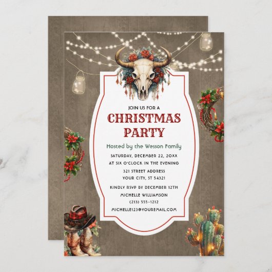 Invitation Russe Pays Occidental Dîner de Noël (Devant / Derrière)