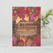Invitation Russe Pays Rouge Chute Brown Feuilles Thanksgiving (Debout devant)